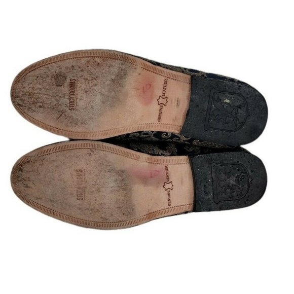 Stacy Adams Venice Blue Gold Jacquard Damask Smoking Slipper Loafer Men'… - Picture 10 of 10